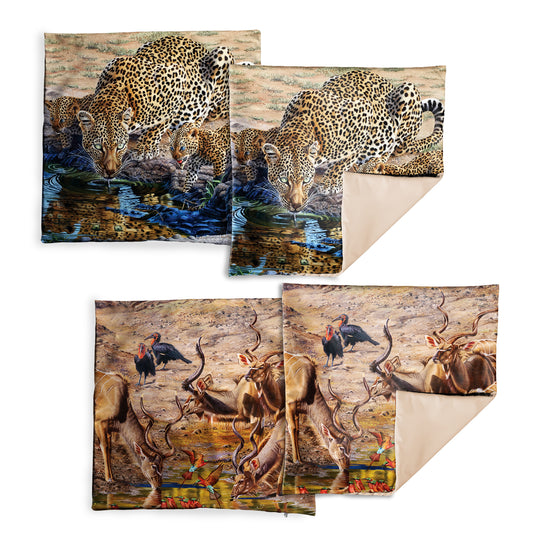 Kudu and Leopard Luxury Scatter Covers By Delene Lambert  (Set of 4)