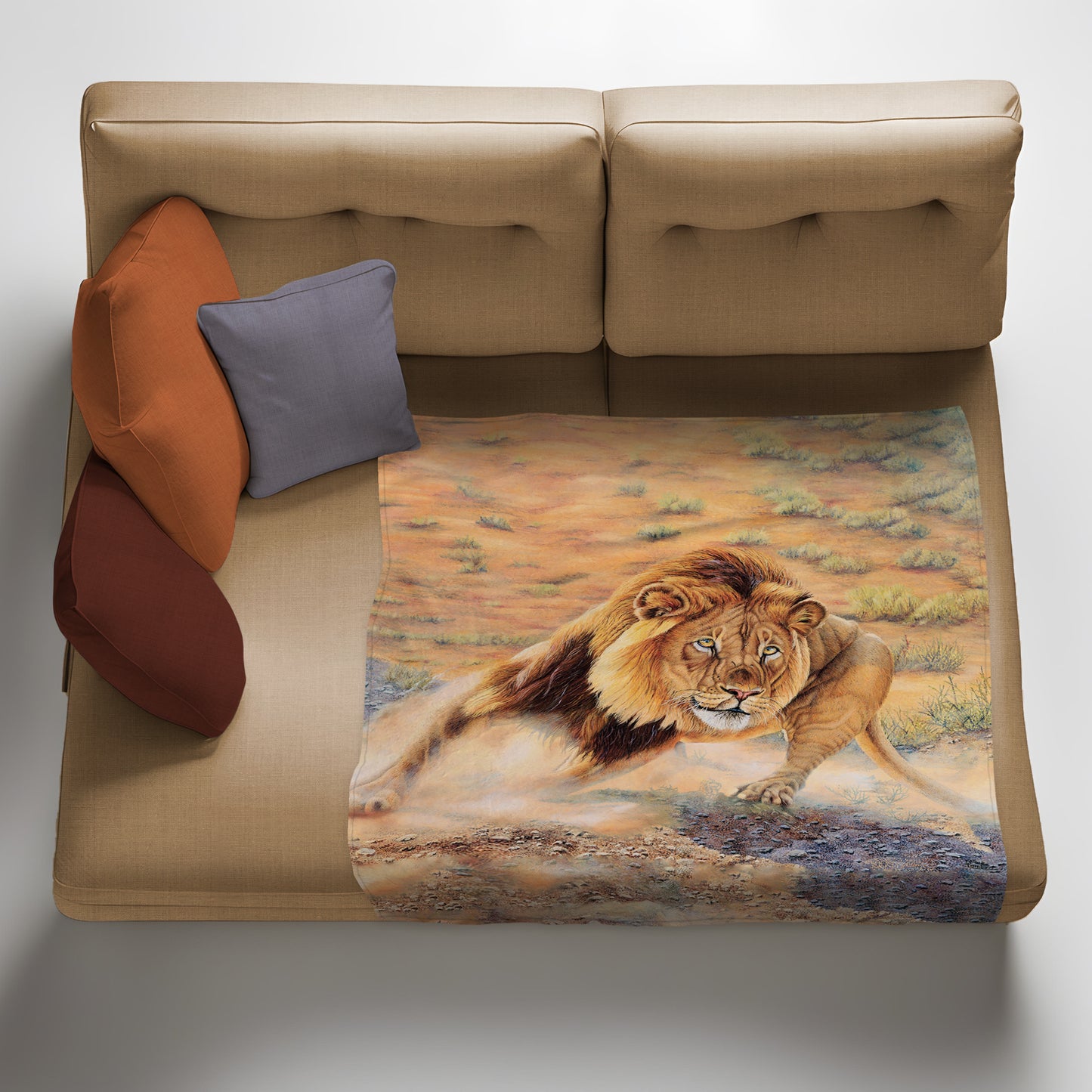 Lion Fleece Blanket by Delene Lambert