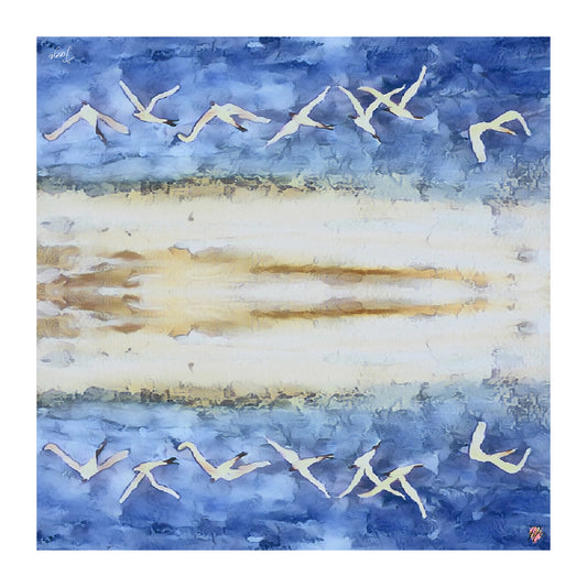 Seagulls in Flight By Jinge for Fifo Square Tablecloth