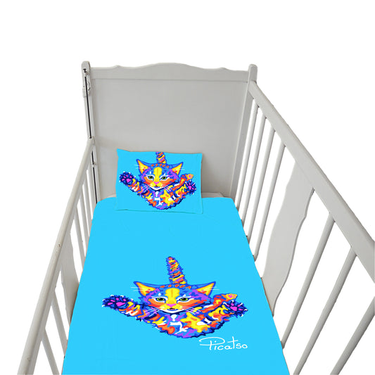 Flying Cat Cot Duvet Set By Picatso