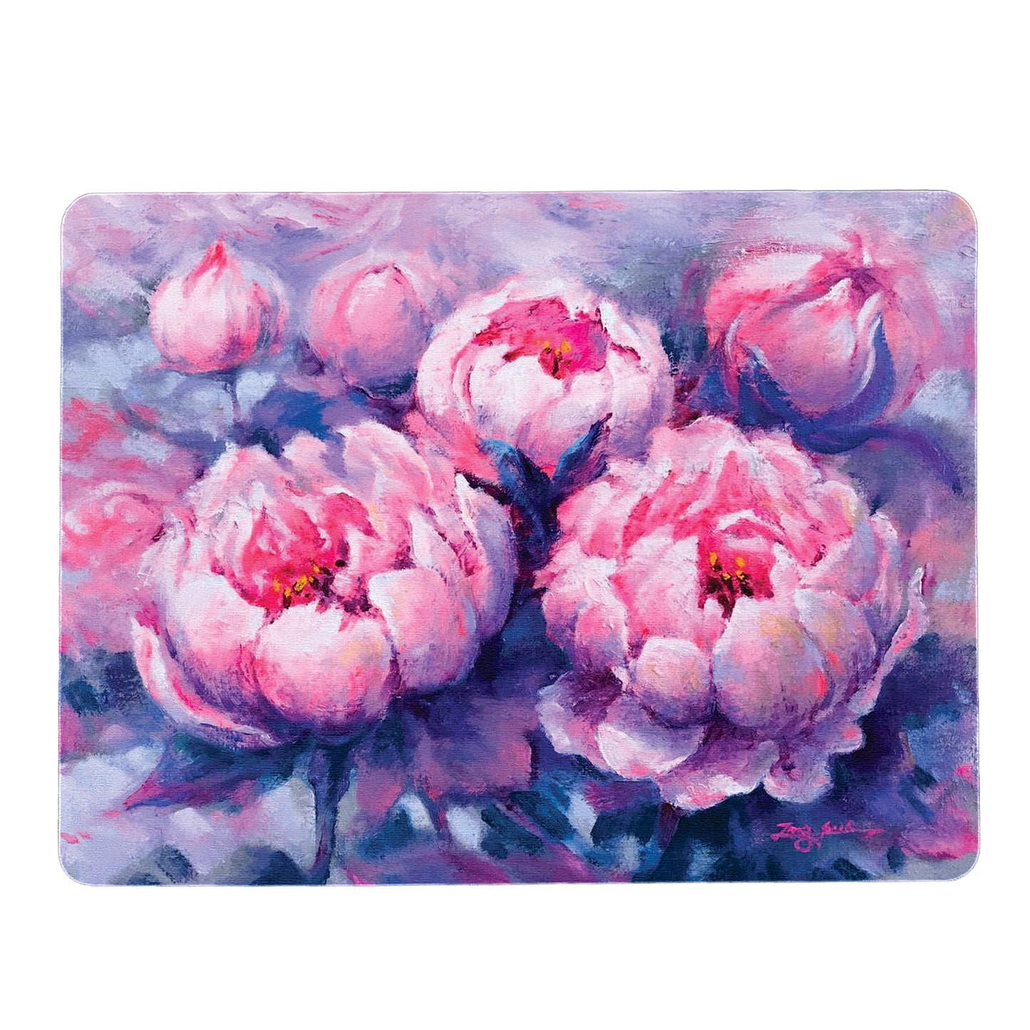 Abstract Pink Floral Mouse Pad