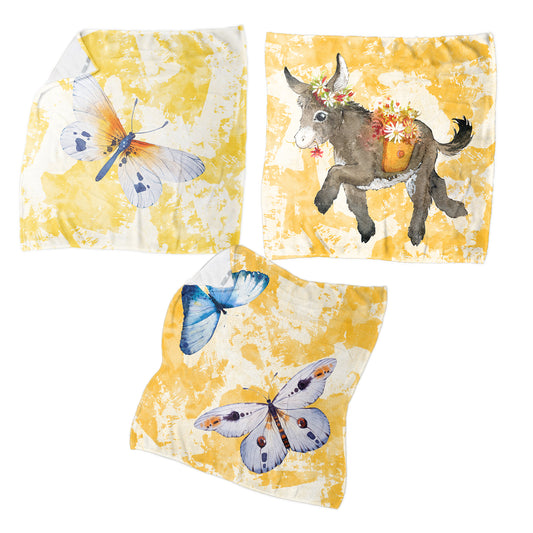 Baby Floral Donkey Dribble Cloth (Spoegdoek)