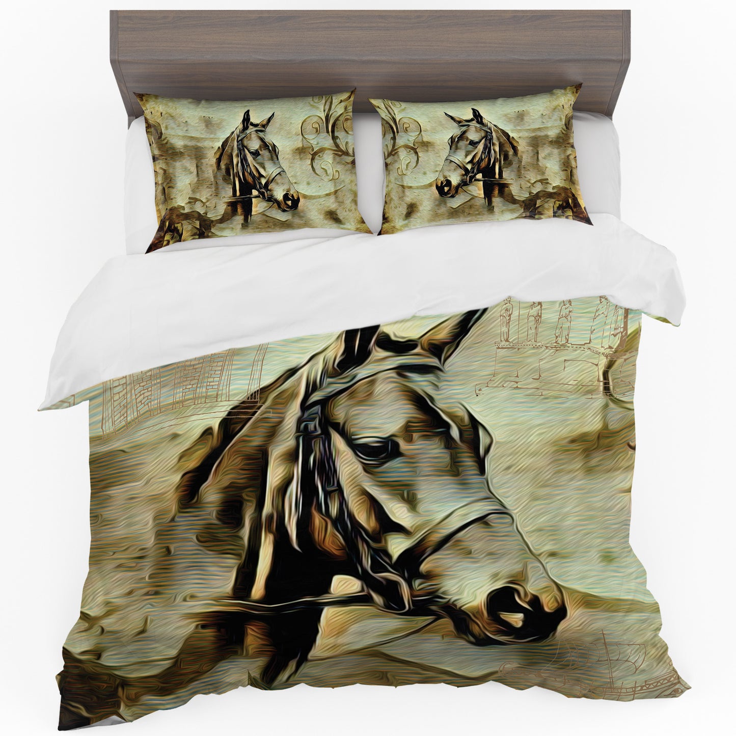 Abstract Painted Horse Duvet Cover Set
