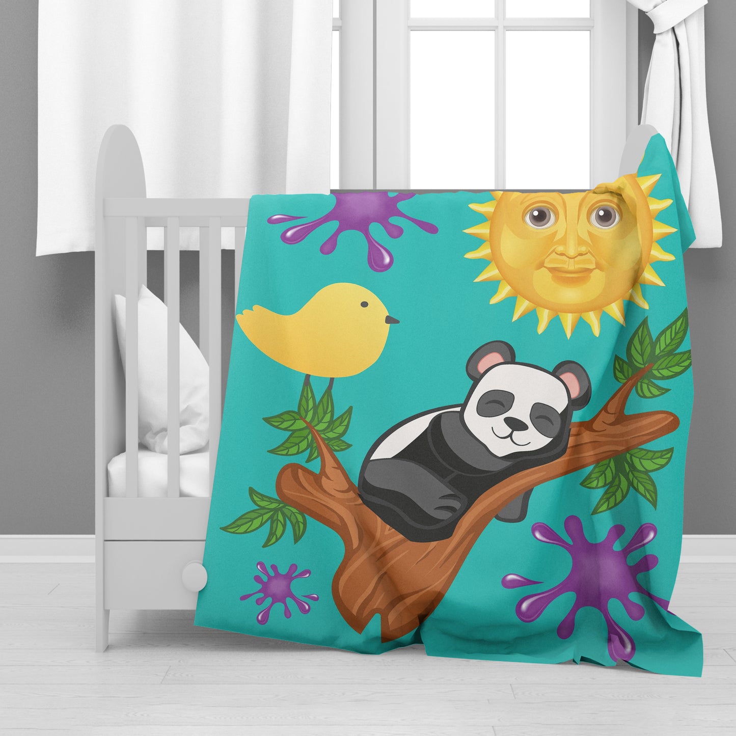 Panda Tree Minky Blanket By Mark van Vuuuren