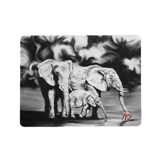 Black and White Dream Elephants Mouse Pad By Fifo