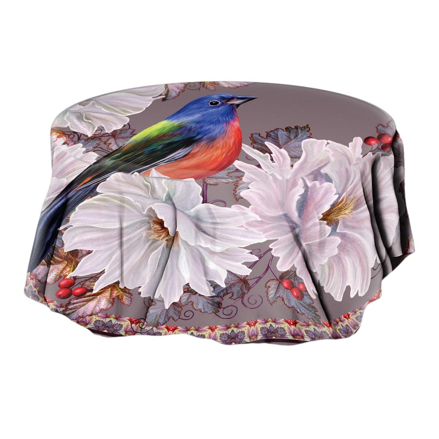 Floral Bird Round Tablecloth