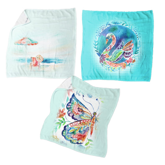 Colorful Animal Beach Dribble Cloth ( Spoegdoek ) By Kristin Van Lieshout