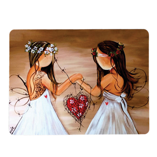 Loving Sisters Mouse Pad by Lanie's Art