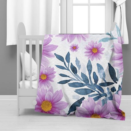 Purple Floral Minky Blanket By Mark van Vuuuren