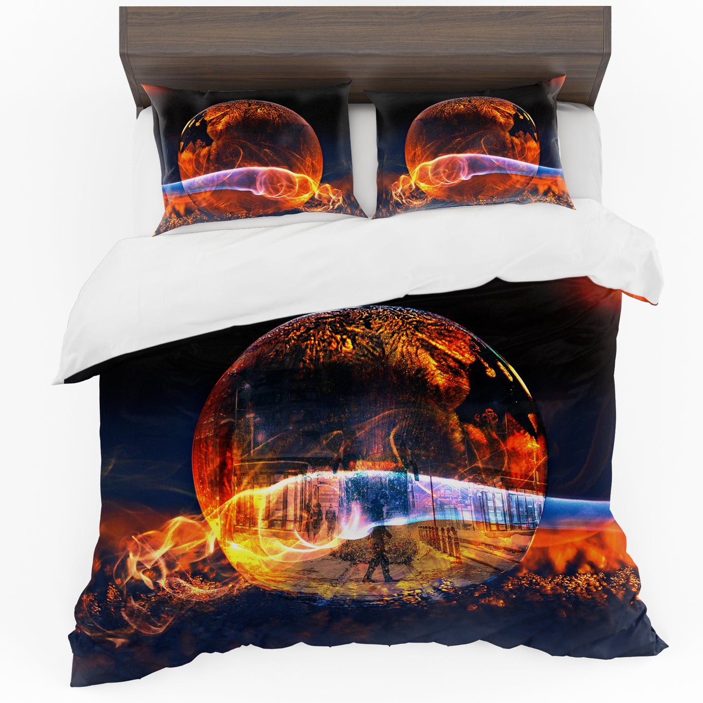 Fire Snow Globe Duvet Cover Set