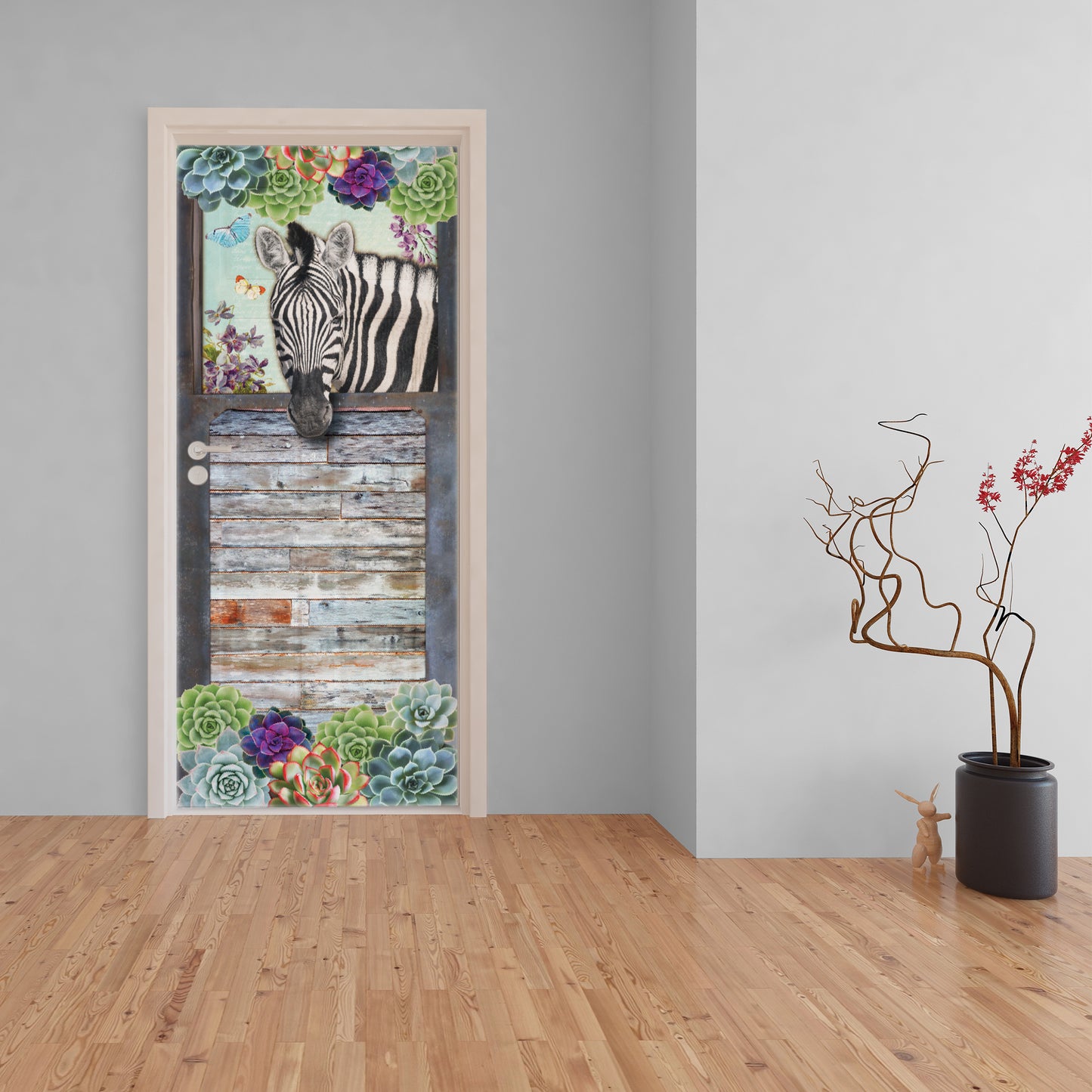 Succulent Zebra Decoupage 800mm x 2000mm (Door)
