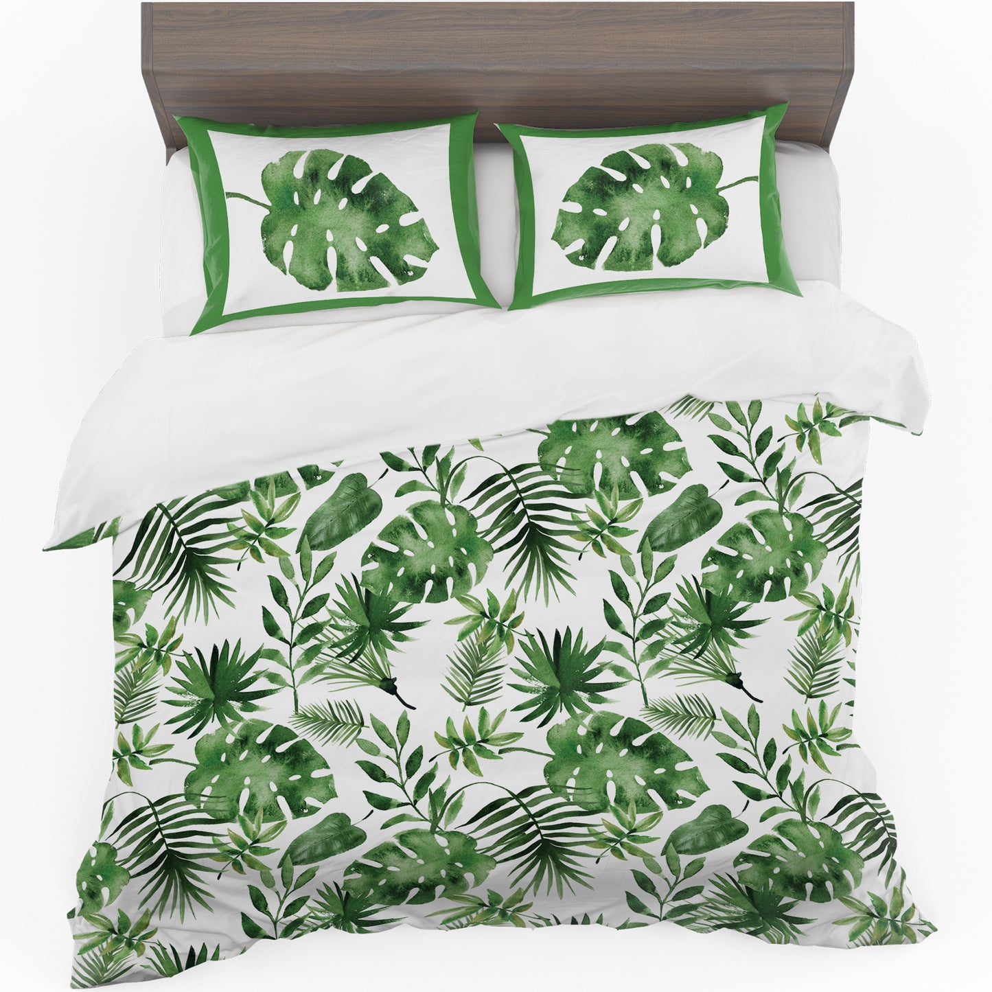 Tropical Green Leaves Duvet Cover Set